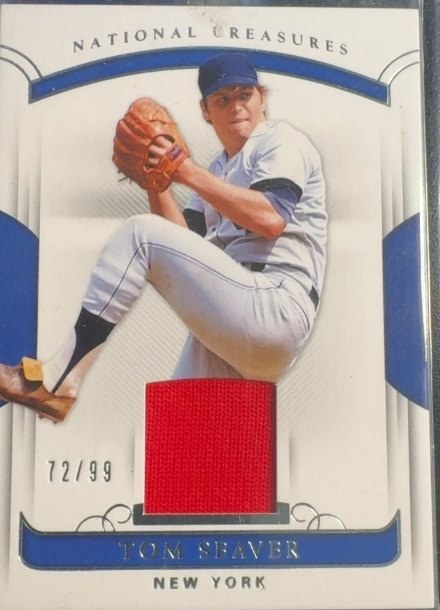Tom Seaver National Treasures relic card numbered to 99